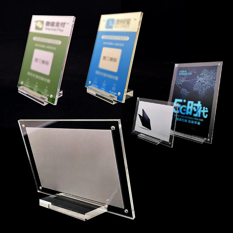 Picture Frame Acrylic Table Photo Frame Plexiglass Card Sign Desktop Display Stand Postcard Holder Picture Frames Home Decor-Arlik interiors