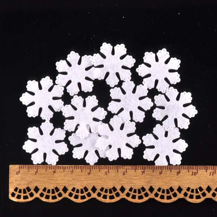 White Felt Snowflake Christmas Sticker