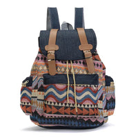 Women Printing National Backpack Canvas School Bags For Teenagers-bag-Bennys Beauty World
