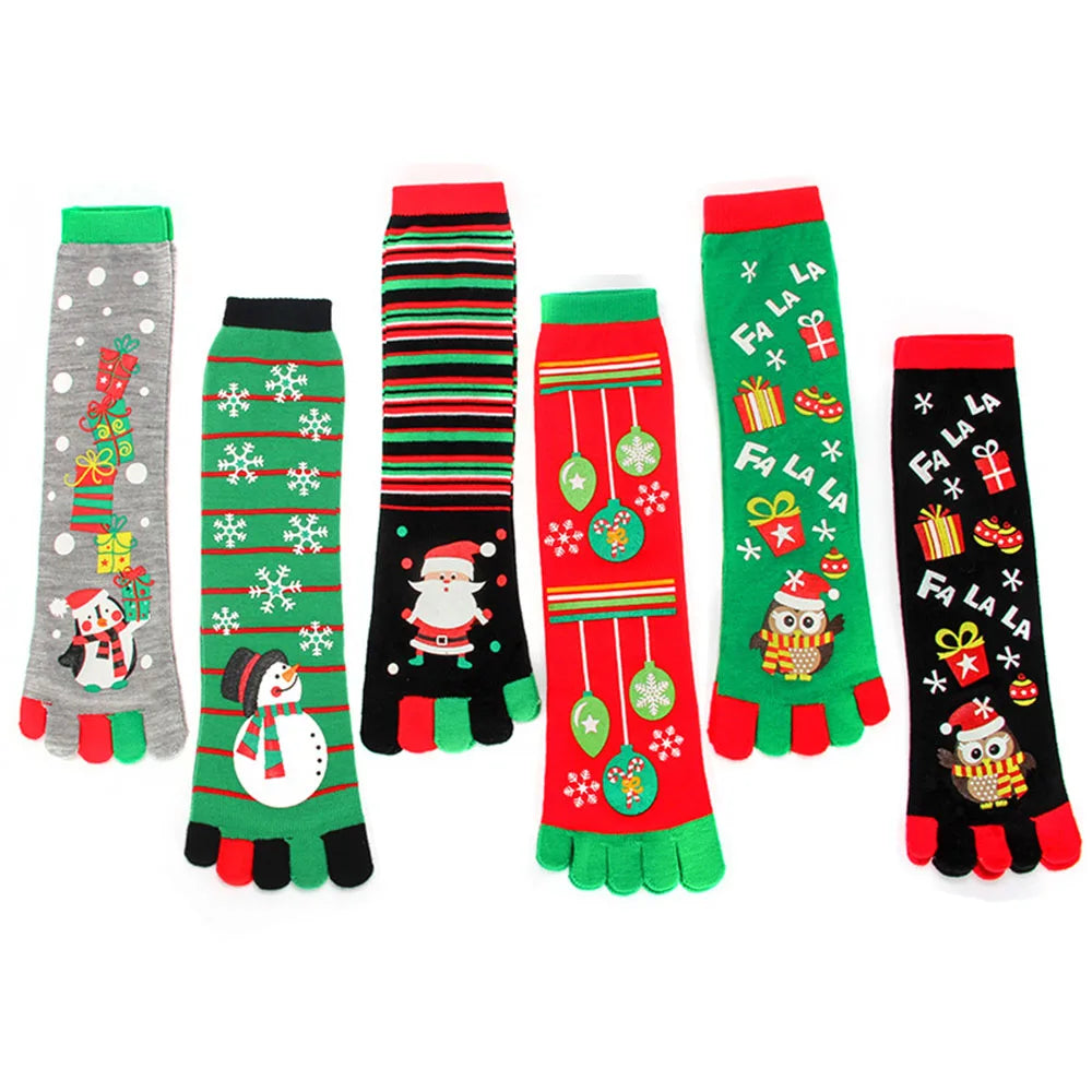 Fashion Christmas Toe Socks Santa Claus Gift Kids Unisex Xmas Cartoon Socks