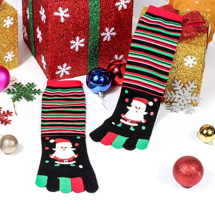 Fashion Christmas Toe Socks Santa Claus Gift Kids Unisex Xmas Cartoon Socks