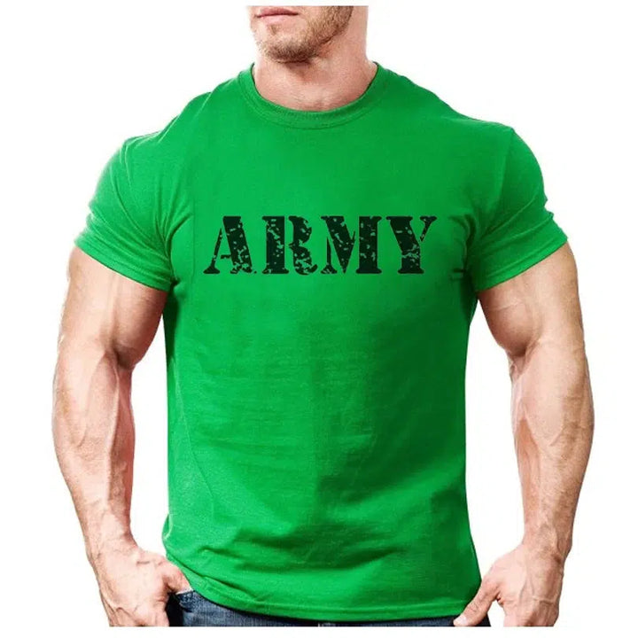 Fashion ARMY Letter Printed T-Shirt For Men