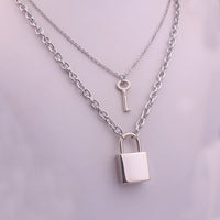 Stainless steel chains punk padlock necklaces for women-necklace-Bennys Beauty World