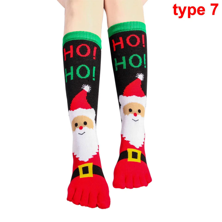 Fashion Christmas Toe Socks Santa Claus Gift Kids Unisex Xmas Cartoon Socks