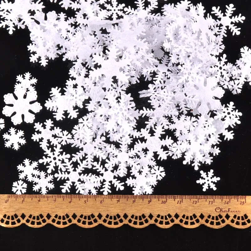 White Felt Snowflake Christmas Sticker