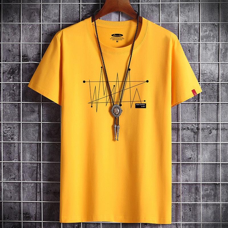 Men's Loose Cotton Fashion Short Sleeve T-shirt-shirt-Bennys Beauty World