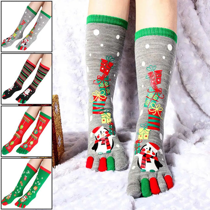 Fashion Christmas Toe Socks Santa Claus Gift Kids Unisex Xmas Cartoon Socks