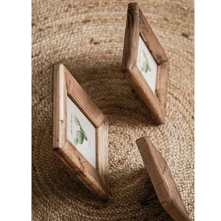 Rustic Retro Style Photo Frame For Tabletop Home Decoration, Handmade with Natural Brown Pine Wooden Picture Frame-Arlik interiors