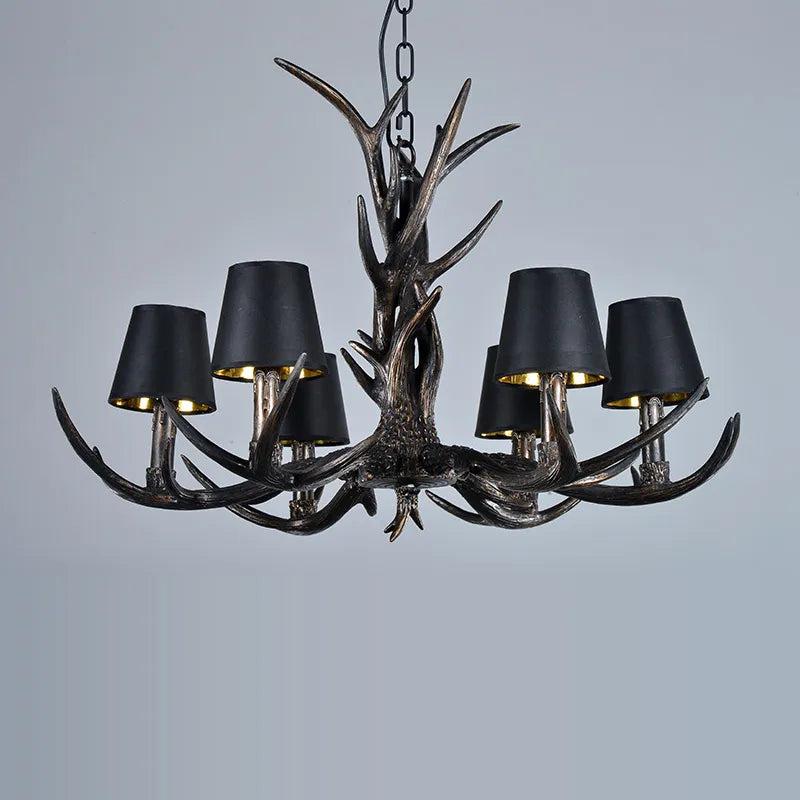 Resin antler chandelier bedroom Decor-Light Fixtures-Arlik interiors