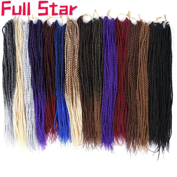 Full Star Pre-Twisted Crochet Braids – 30 Strands/Pack Synthetic Ombre Braiding Hair-braids-Bennys Beauty World