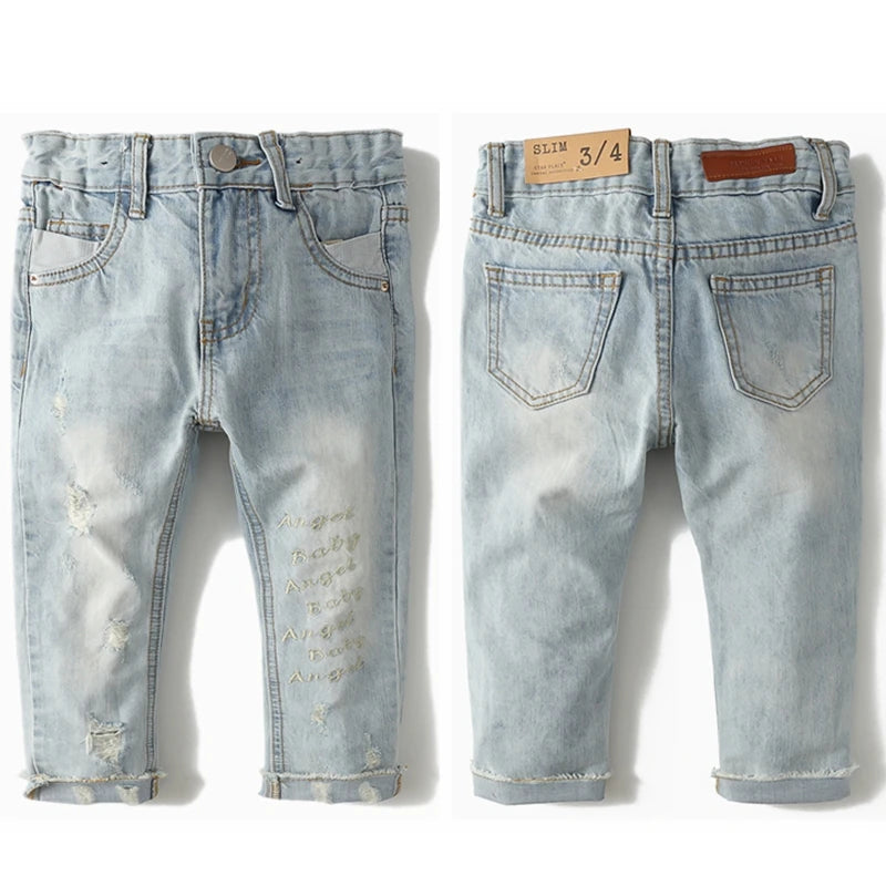 0-6T Baby Girls And Boys Stretchy Denim Pants