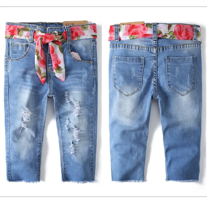 0-6T Baby Girls And Boys Stretchy Denim Pants