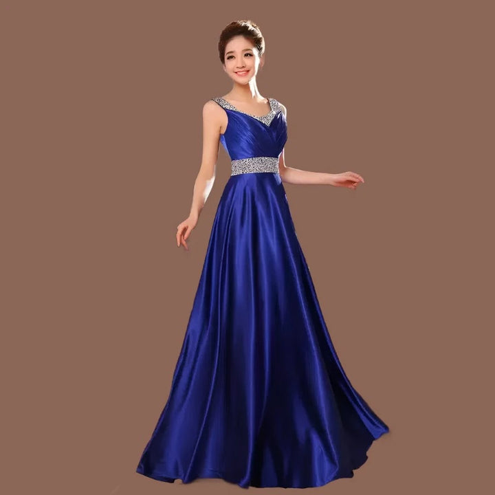 Fashion Women Dress Slim Long Dresses With Sequin-Bennys Beauty World