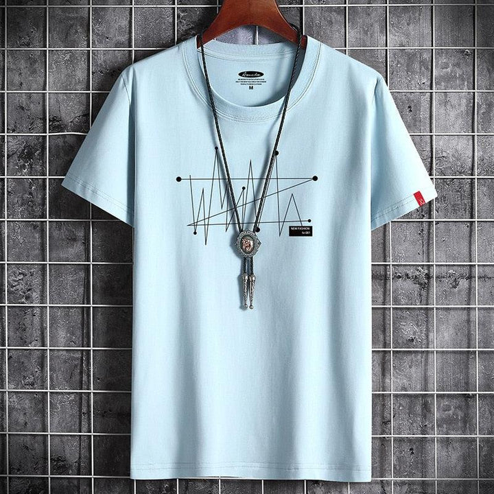 Men's Loose Cotton Fashion Short Sleeve T-shirt-shirt-Bennys Beauty World