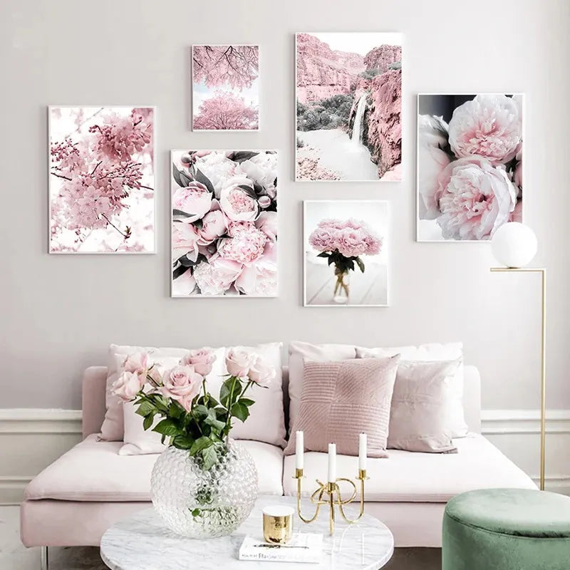 Peony Cherry Blossom Wall Art Posters And Prints-Arlik interiors