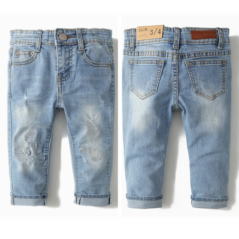 0-6T Baby Girls And Boys Stretchy Denim Pants