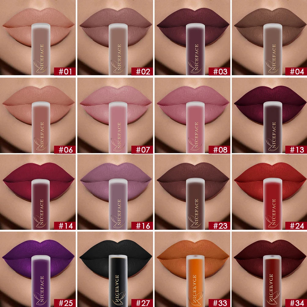 NICEFACE Nude Liquid Lipsticks, Waterproof