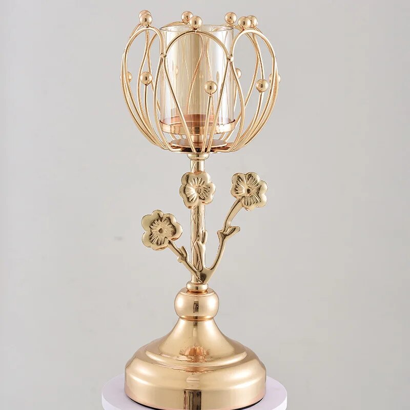 Nordic gold colour candlestick-Arlik interiors