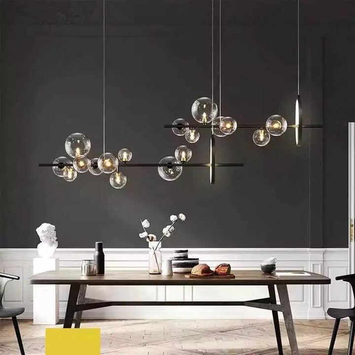 Star Bright LED Chandeliers Parlor Dining Room Hanglamp Gold Black Romantic Atmosphere Decoration Light Fixtures Clear Glass-Arlik interiors