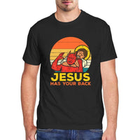 Men's Jesus Has Your Back Retro Christian Men TShirt-shirt-Bennys Beauty World