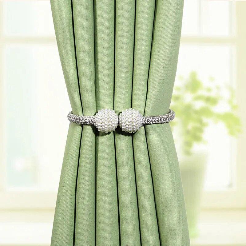 Magnetic Curtain Clip Room Accessories Pearl Ball Curtains Holder Buckle Rope Tieback Home Decor Hanging Ball Tie Back Holdback-Arlik interiors