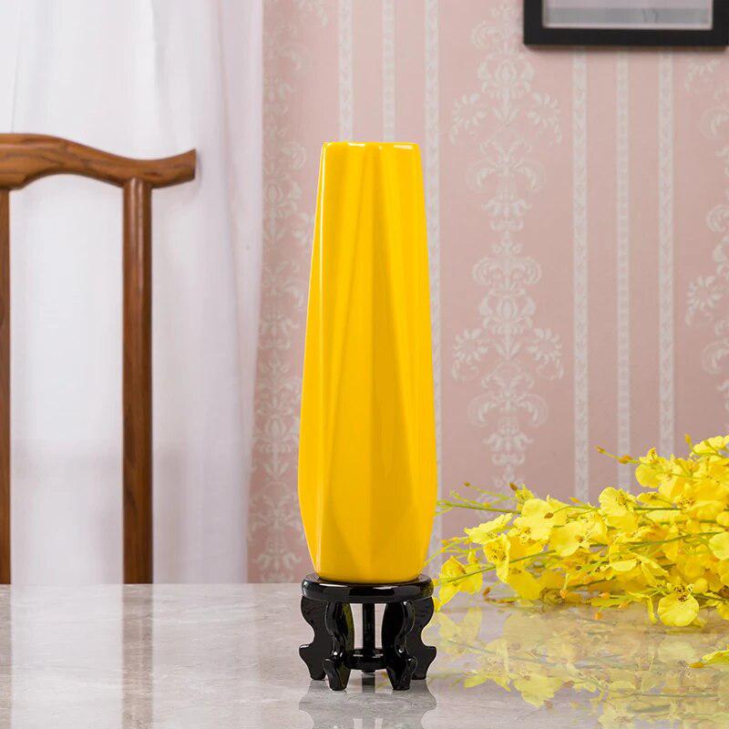 Yellow Ceramic Vase Home Decor-Vase-Arlik interiors