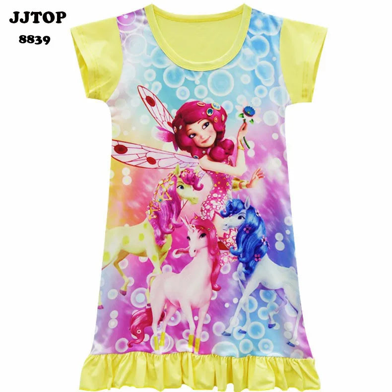 Cartoon Mia and Me Children's Nightdress Unicorn Girl's Clothing