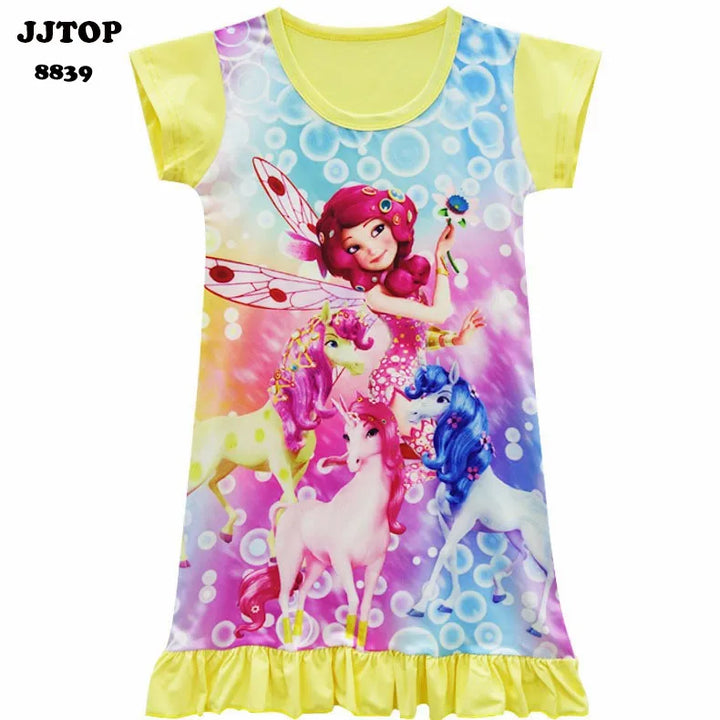 Cartoon Mia and Me Children's Nightdress Unicorn Girl's Clothing
