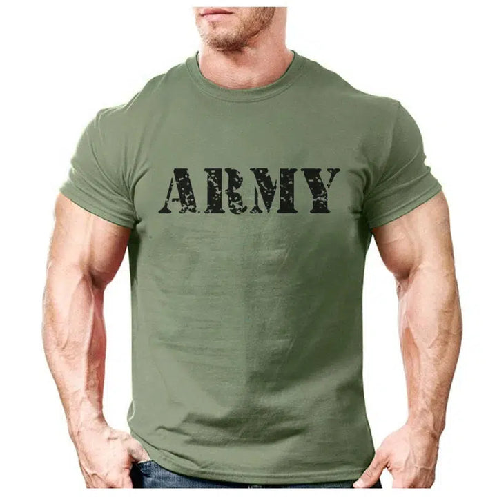 Fashion ARMY Letter Printed T-Shirt For Men