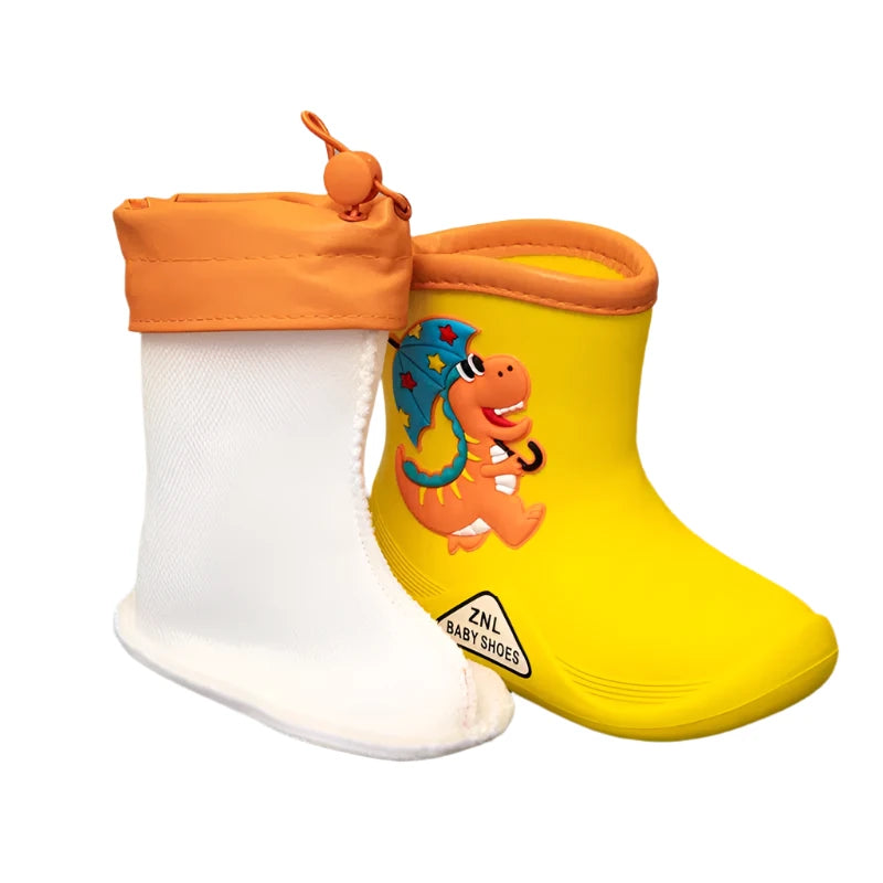 Removable Plush Rain Boots Toddler Waterproof Shoes-Shoes-Bennys Beauty World