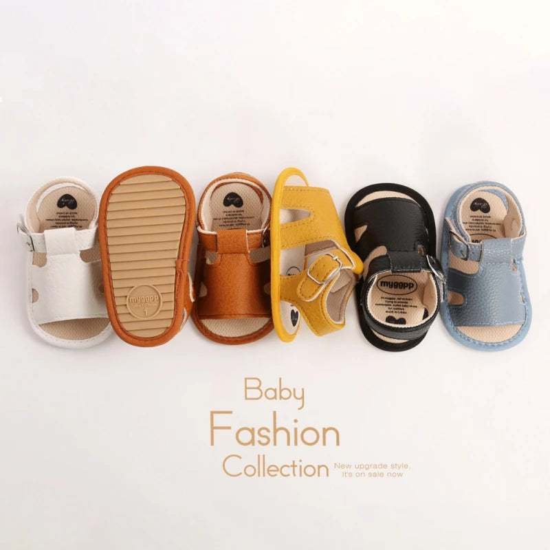 Cute Summer 1 Year Baby PU Breathable Soft Soled Sandals For Toddlers 0-18M