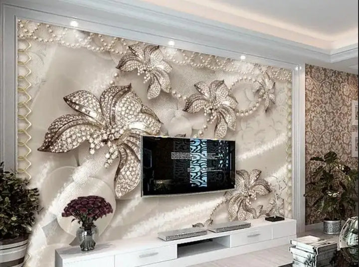 3D  living room sofa TV background wall paper bedroom bedroom large murals