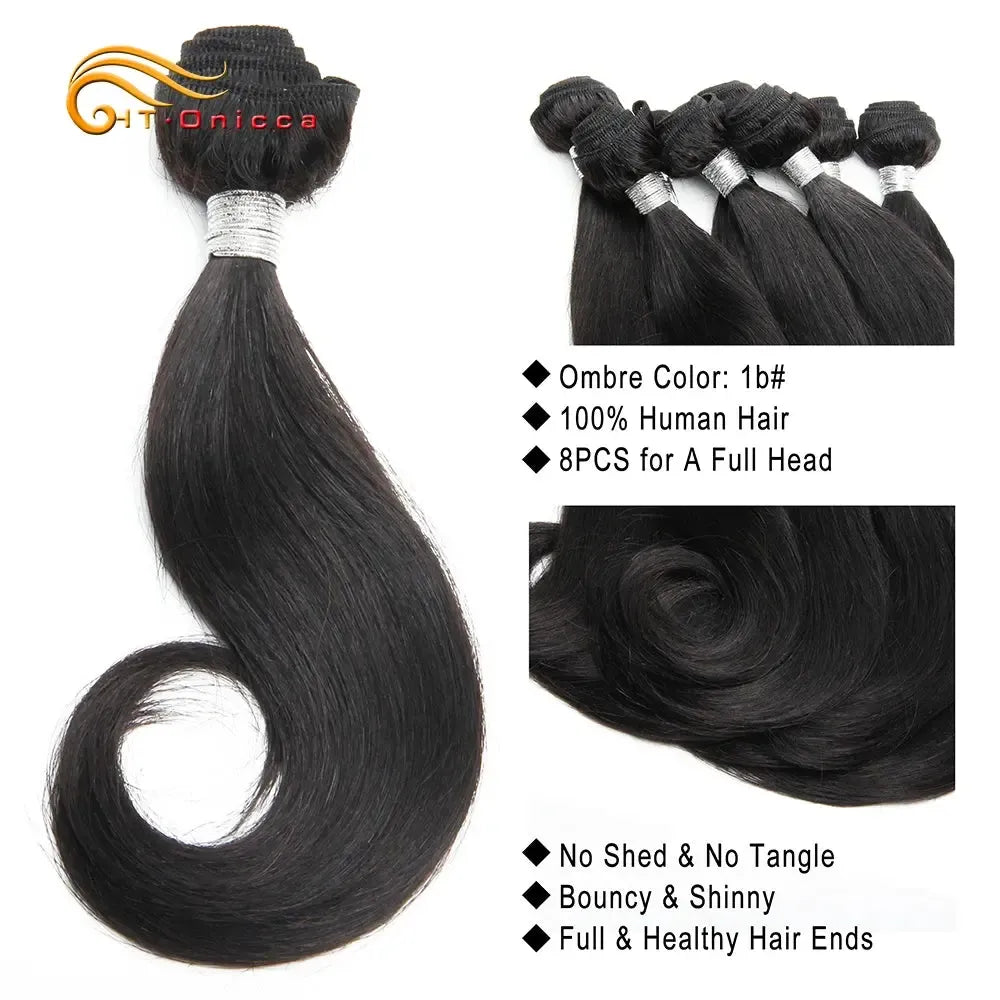 Brazilian Remy Curly Hair Bundles – 8 Pcs 100% Human Hair Ombre Weave Extensions-hair extensions-Bennys Beauty World