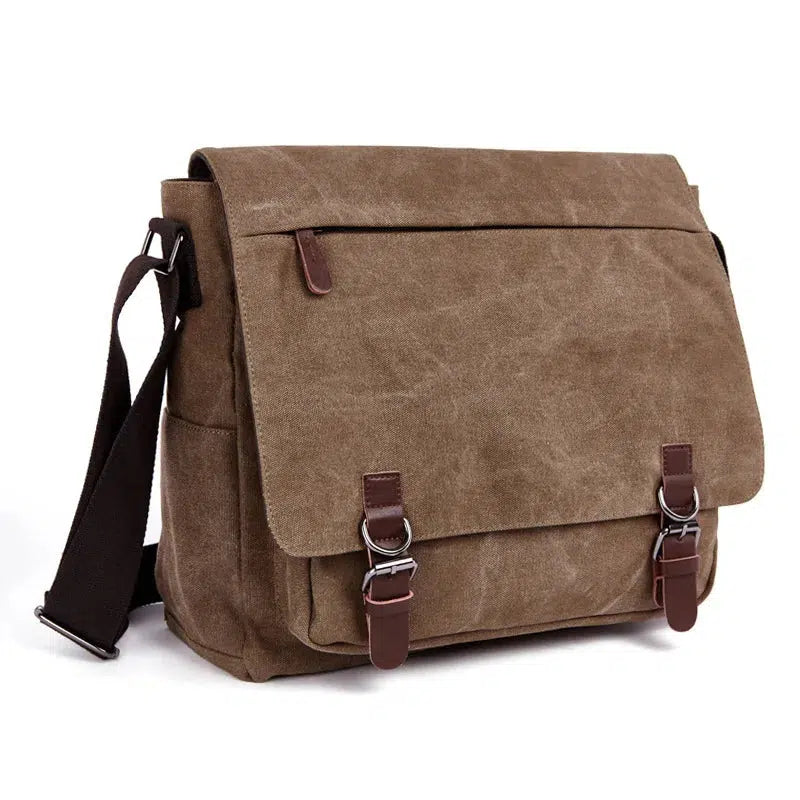 Canvas Laptop Shoulder Bag Messenger Bag Men Casual Crossbody Bags School Bookbag-Bennys Beauty World
