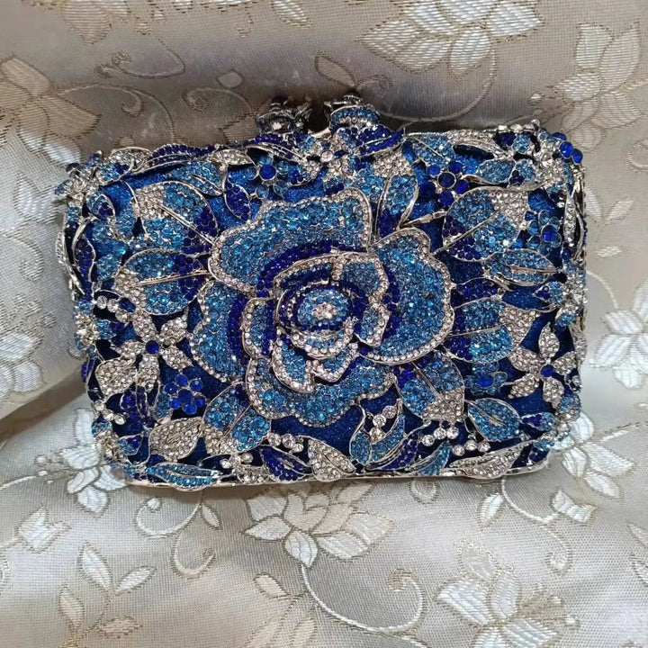 Crystal Rhinestone Evening Clutch Bag - Bennys Beauty World