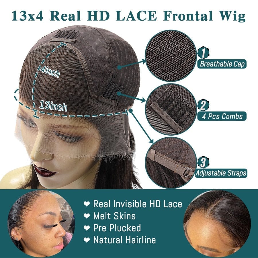 HD Lace Frontal Wigs For Women Short Bob Wig 13X4 Lace Front Human Hair Wigs BENNYS 