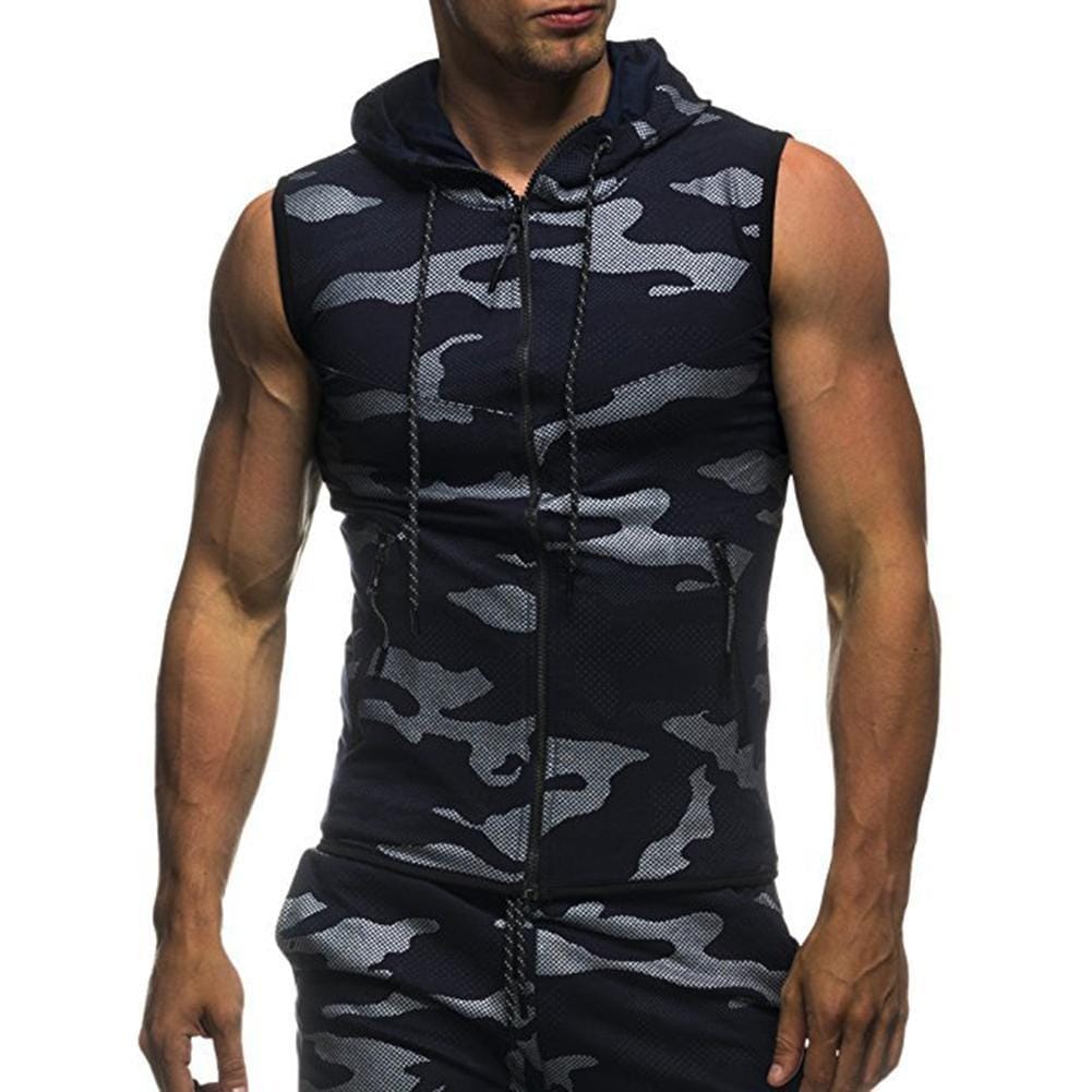 HOT SALE!!! Summer Men Gym Fitness Camouflage Mesh Hoodies BENNYS 