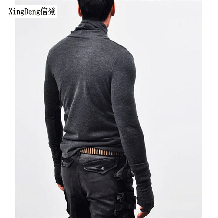 Men's Slim Knit Sweater Fashion Scarf Collar Base