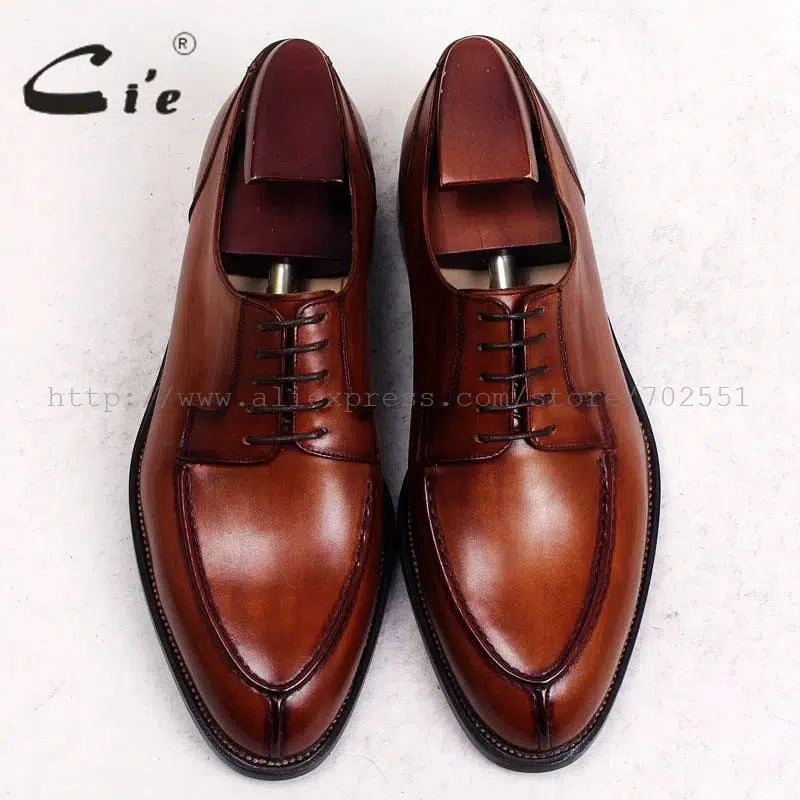 Leather Outsole Breathable Lacing Mens Shoe