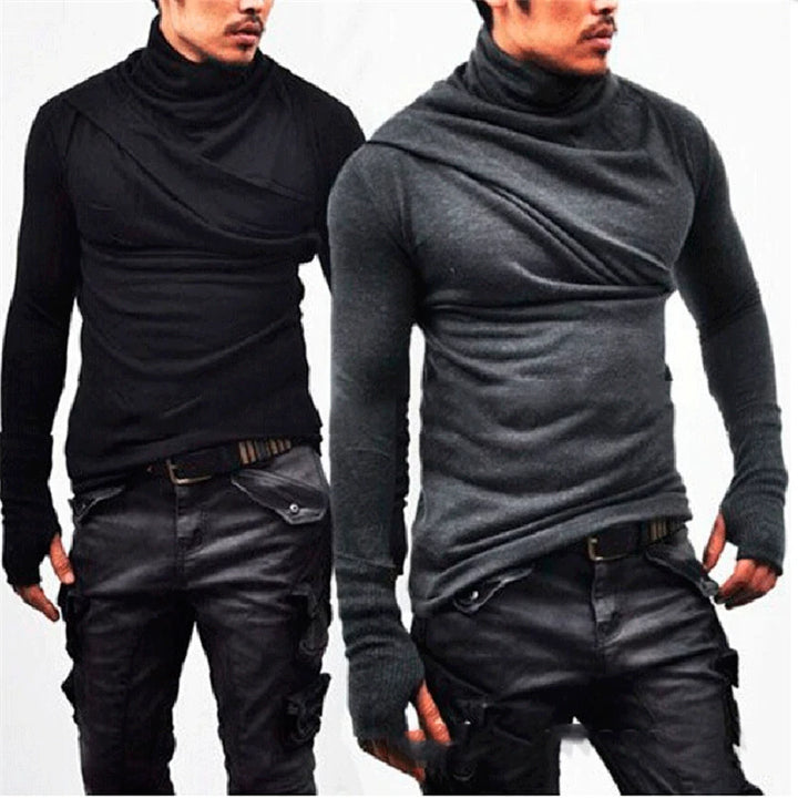 Men's Slim Knit Sweater Fashion Scarf Collar Base