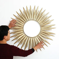 Wrought Iron Wall Sun Flower Decorative Mirror Crafts-Mirrors-Arlik interiors