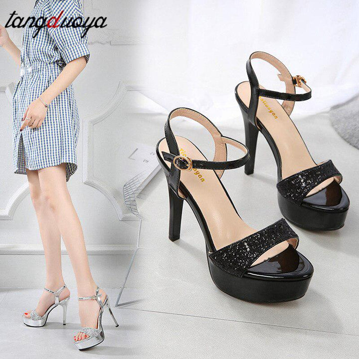 Gold platform sandals women high heel-Shoe-Bennys Beauty World