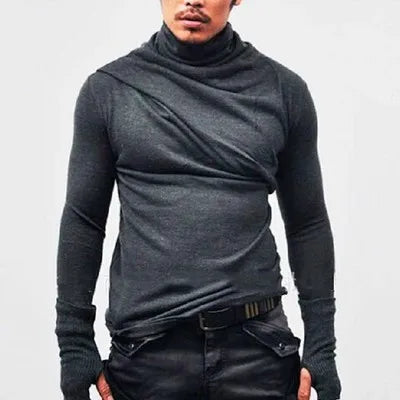 Men's Slim Knit Sweater Fashion Scarf Collar Base