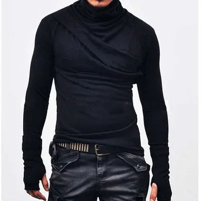 Men's Slim Knit Sweater Fashion Scarf Collar Base