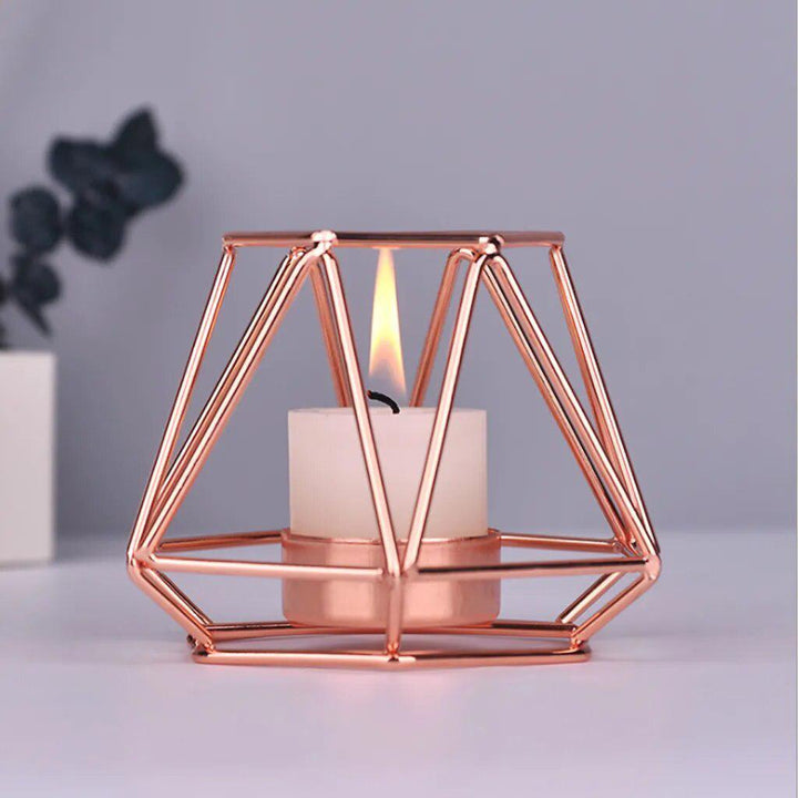 Nordic Style Wrought Iron Geometric Candle Holders Home Decorate Metal Crafts candlestick candelabros de velas Holder mesa-Arlik interiors