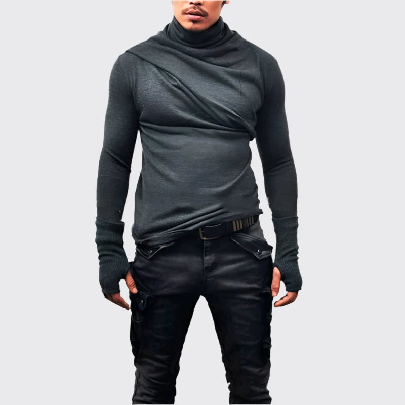 Men's Slim Knit Sweater Fashion Scarf Collar Base