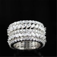 Luxury Designer Fashion 925 Sterling Silver Leaves Shaped Rings