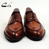 Leather Outsole Breathable Lacing Mens Shoe