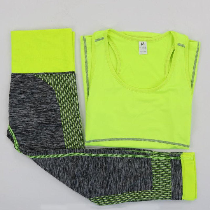 yuerlian Ladies Sports Running Cropped Top 3/4 Leggings Yoga Gym Trainning Set Clothing workout fitness women yoga suit-0-Bennys Beauty World