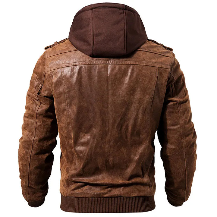 Winter Fashion Motorcycle Leather Jacket Men Slim Fit Warm Streetwear